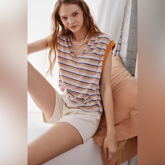 Urban Outfitters | Out From Under Melly Muscle Pocket Top Tee Stripe Medium New - Picture 4 of 15